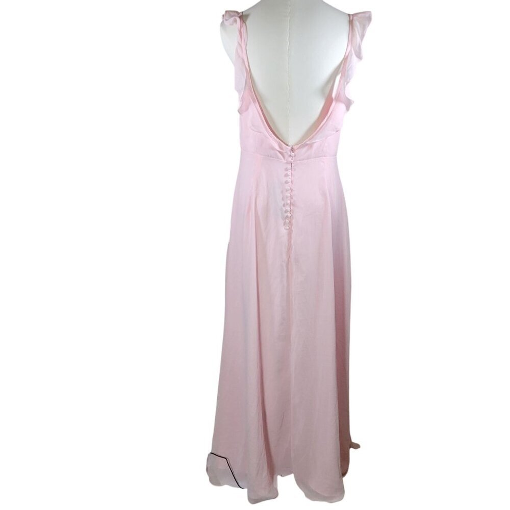 Lulus Dreamy Admiration Light Pink Ruffled Maxi Dress Size L - Picture 7 of 8